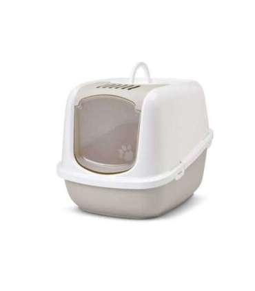 SAVIC Nestor Jumbo White - Coffee - covered cat litter box - 66.5x48.5x46.5 cm - 1 pc.