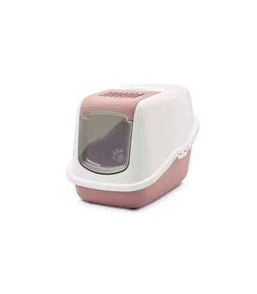 SAVIC Nestor White-Pink - Covered Cat Litter Box - 56x39x38.5 cm - 1 pc