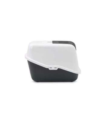 SAVIC Nestor White-Black - Covered Cat Litter Box - 56x39x38.5 cm - 1 pc