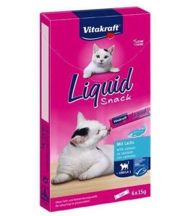 VITAKRAFT Liquid Snack Salmon - cat treats - 6 x 15g