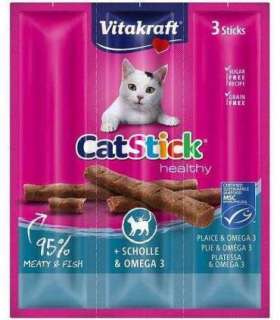 VITAKRAFT CatStick Mini with flounder and Omega-3 - cat treats - 3 pcs