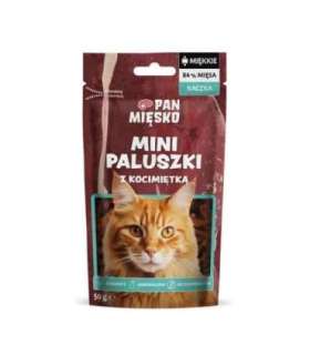 PAN MIĘSKO Mini duck sticks with catnip - cat treats - 50g