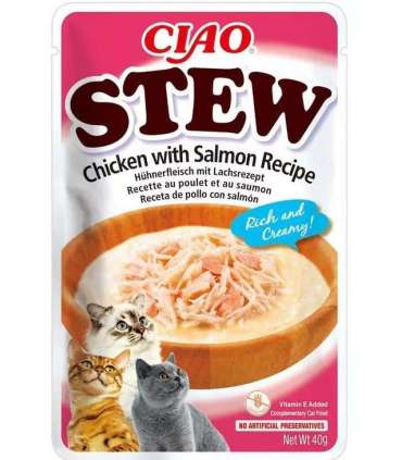 INABA Ciao Stew Chicken & Salmon - cat treats - 40g