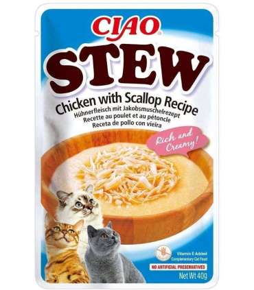 INABA Ciao Stew Chicken & Scallop - cat treats - 40g