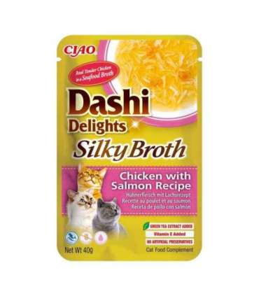 INABA CAT Dashi Delights Silky Broth Chicken with Salmon - cat treat - 40g