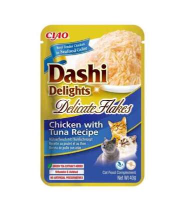 INABA CAT Dashi Delights Delicate Flakes Chicken with Tuna - cat treat - 40g