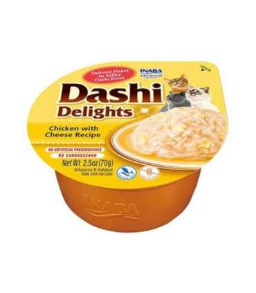 INABA Dashi Delights Chicken with cheese in broth - cat treats - 70g