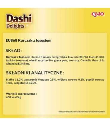 INABA Dashi Delights Chicken with salmon in broth - cat treats - 70g