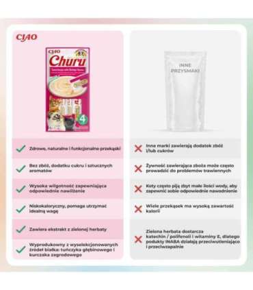 INABA Churu Tuna with shrimp flavour - cat treats - 4x14 g