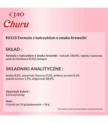 INABA Churu Tuna with shrimp flavour - cat treats - 4x14 g