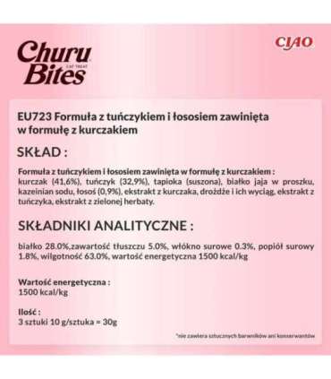 INABA Churu Bites Chicken with tuna and salmon - cat treats - 3x10 g