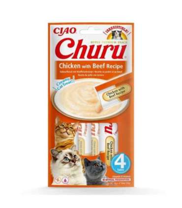 INABA Churu Chicken with Beef Recipe - cat treats - 4x14 g