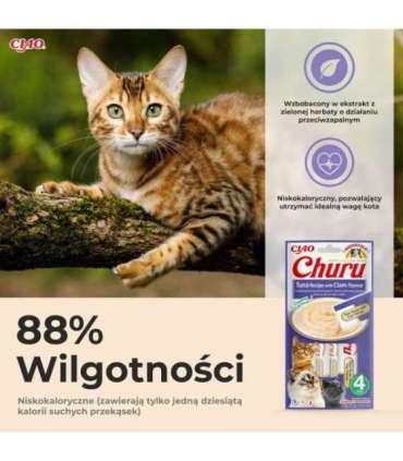 INABA Churu Tuna with clam flavour - cat treats - 4x14 g