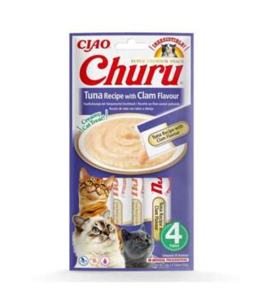 INABA Churu Tuna with clam flavour - cat treats - 4x14 g