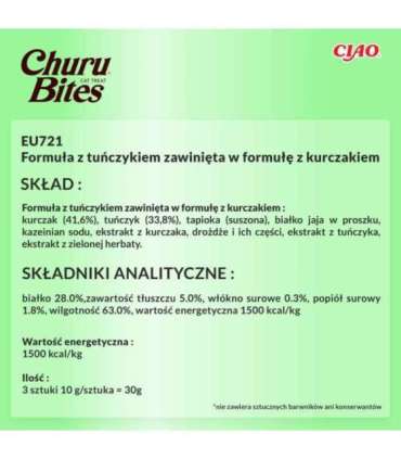 INABA Churu Bites Tuna with chicken - cat treats - 3x10 g