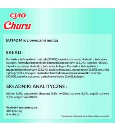 INABA Churu Variety box Tuna with seafood - cat treats - 40 x 14g