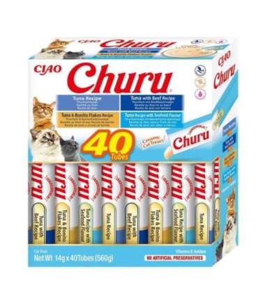 INABA Churu Variety box Tuna with seafood - cat treats - 40 x 14g