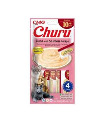 INABA Churu Senior Tuna with Salmon Recipe - cat treats - 4x14g