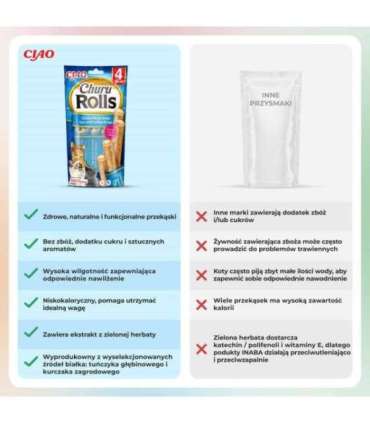 INABA Churu Rolls Chicken recipe wraps Tuna with scallop recipe - cat treats - 4x10 g