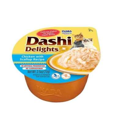 INABA Dashi Delights Chicken with scallop in broth - cat treats - 70g