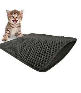 DIAMENTIQ Black rectangle box mat - cat litter tray mat - 45 x 60 cm
