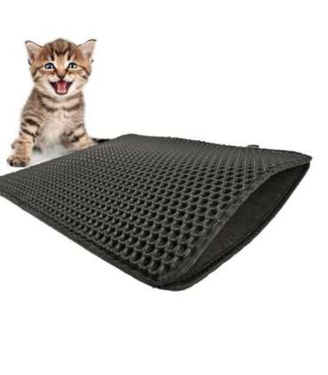 DIAMENTIQ Black rectangle box mat - cat litter tray mat - 45 x 60 cm