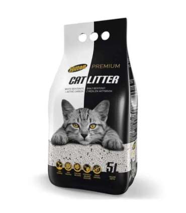 HILTON Bentonite with activated carbon White - cat litter - 5 l