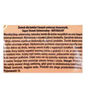 SUPER BENEK UNIVERSAL Cat litter Bentonite grit Natural 5 l
