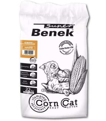 SUPER BENEK Corn Classic Corn cat litter Natural, Clumping 35 l