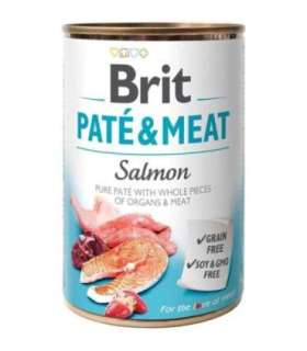 BRIT Paté & Meat with Salmon - wet dog food - 400g