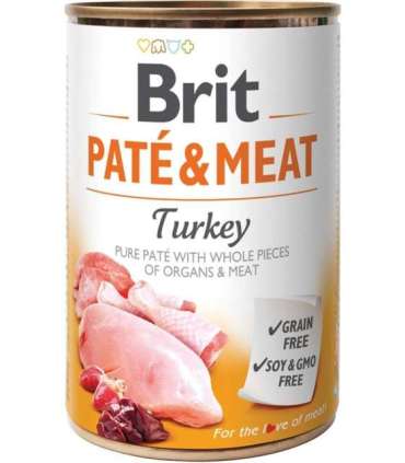 BRIT Paté & Meat with Turkey - wet dog food - 400g