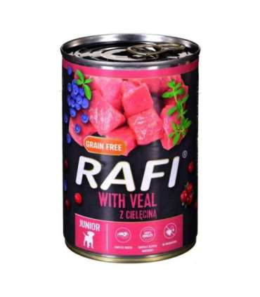 Dolina Noteci Rafi Junior with veal, cranberry, and blueberry - Wet dog food 400 g