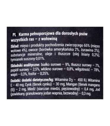 Dolina Noteci Rafi with beef, cranberry and blueberry - wet dog food - 400g