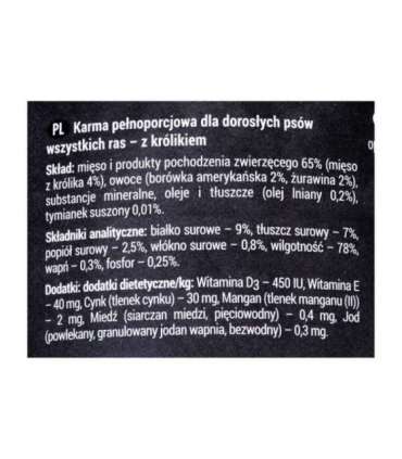 Dolina Noteci RAFI rabbit, blueberry, cranberry - Wet dog food 400 g