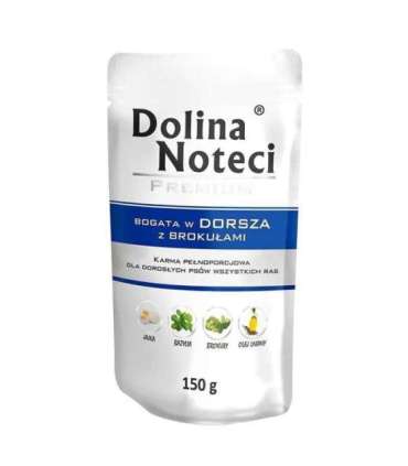 Dolina Noteci Premium rich in cod with broccoli - wet dog food - 150g