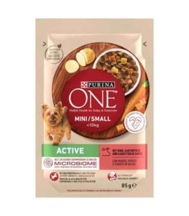 PURINA One Mini/Small Active Beef  - wet dog food - 85g