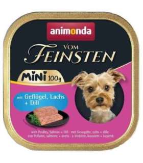 ANIMONDA Vom Feinsten Adult Mini Poultry, salmon and dill - wet dog food - 100g