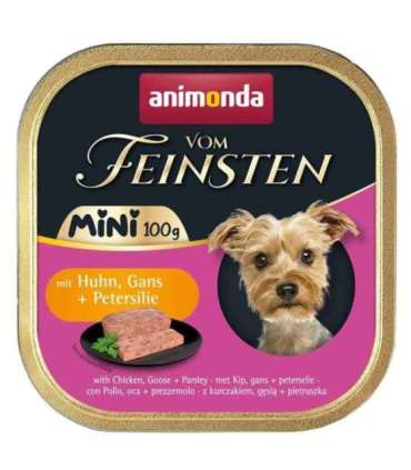 ANIMONDA Vom Feinsten Adult Mini Chicken, goose and parsley - wet dog food - 100g