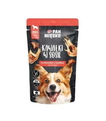 PAN MIĘSKO Pieces in sauce Beef with goat - wet dog food - 150g