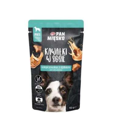 PAN MIĘSKO Pieces in sauce Pork with wild boar - wet dog food - 150g