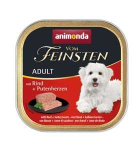 ANIMONDA Vom Feinsten Adult Beef and turkey heart - wet dog food - 150g