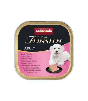 ANIMONDA Vom Feinsten Adult Turkey with ham - wet dog food - 150g