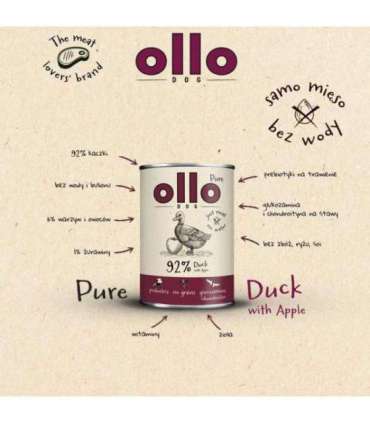 OLLO Pure Duck with apple - wet dog food - 400g