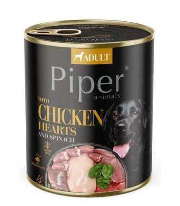DOLINA NOTECI Piper Chicken hearts with spinach - Wet dog food - 800 g