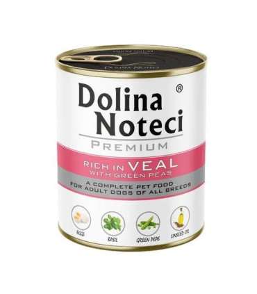 DOLINA NOTECI Premium rich in veal with green peas – wet dog food – 800g
