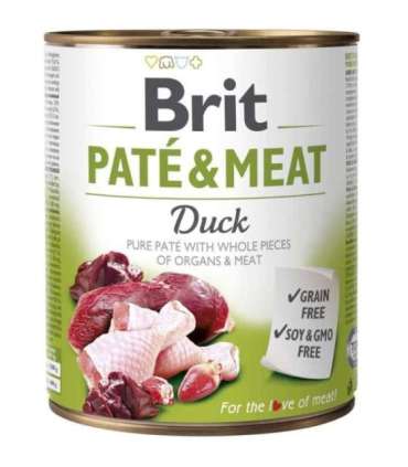 BRIT Paté & Meat with Duck - wet dog food - 800g