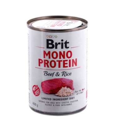 BRIT Mono Protein Beef & Rice - wet dog food - 400g
