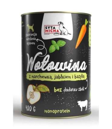 SYTA MICHA Beef with carrot, apple and basil - wet dog food - 400g