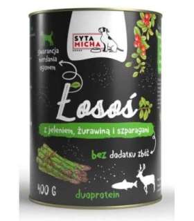 SYTA MICHA Salmon with deer, cranberries and asparagus - wet dog food - 400g