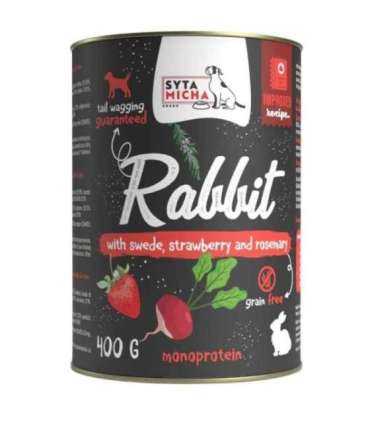SYTA MICHA Chef Rabbit with turnip, strawberry and rosemary - wet dog food - 400g